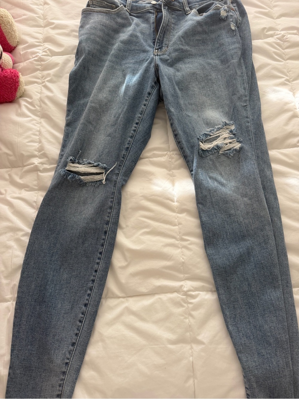 Judy Blue Light Wash Ripped Skinny Jeans